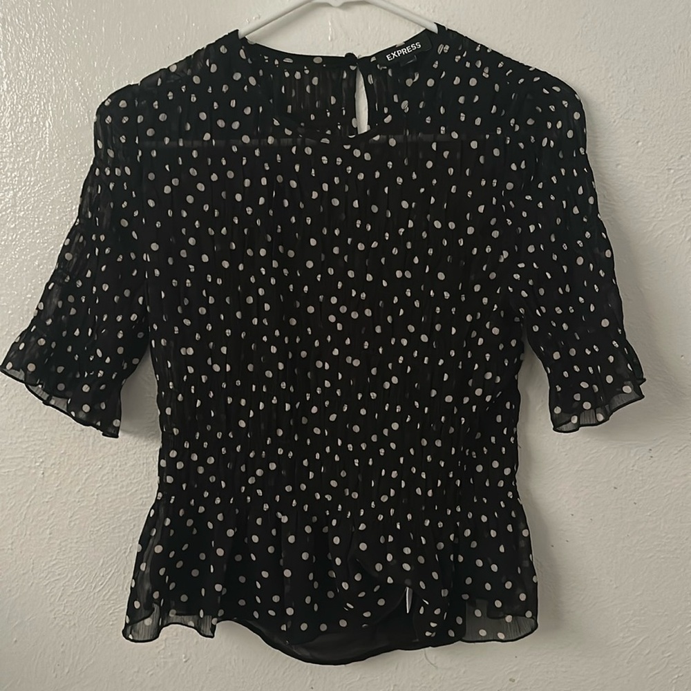 Express Navy/Black Blouse Top